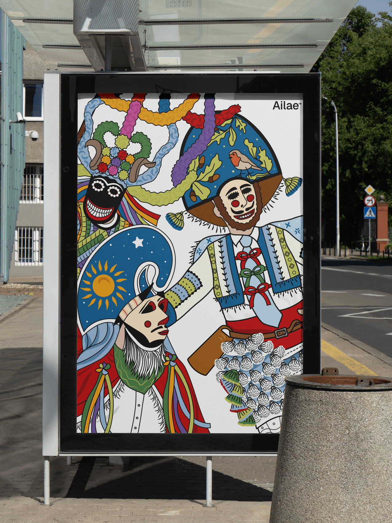 Citylight on a Bus Stop PSD Mockup