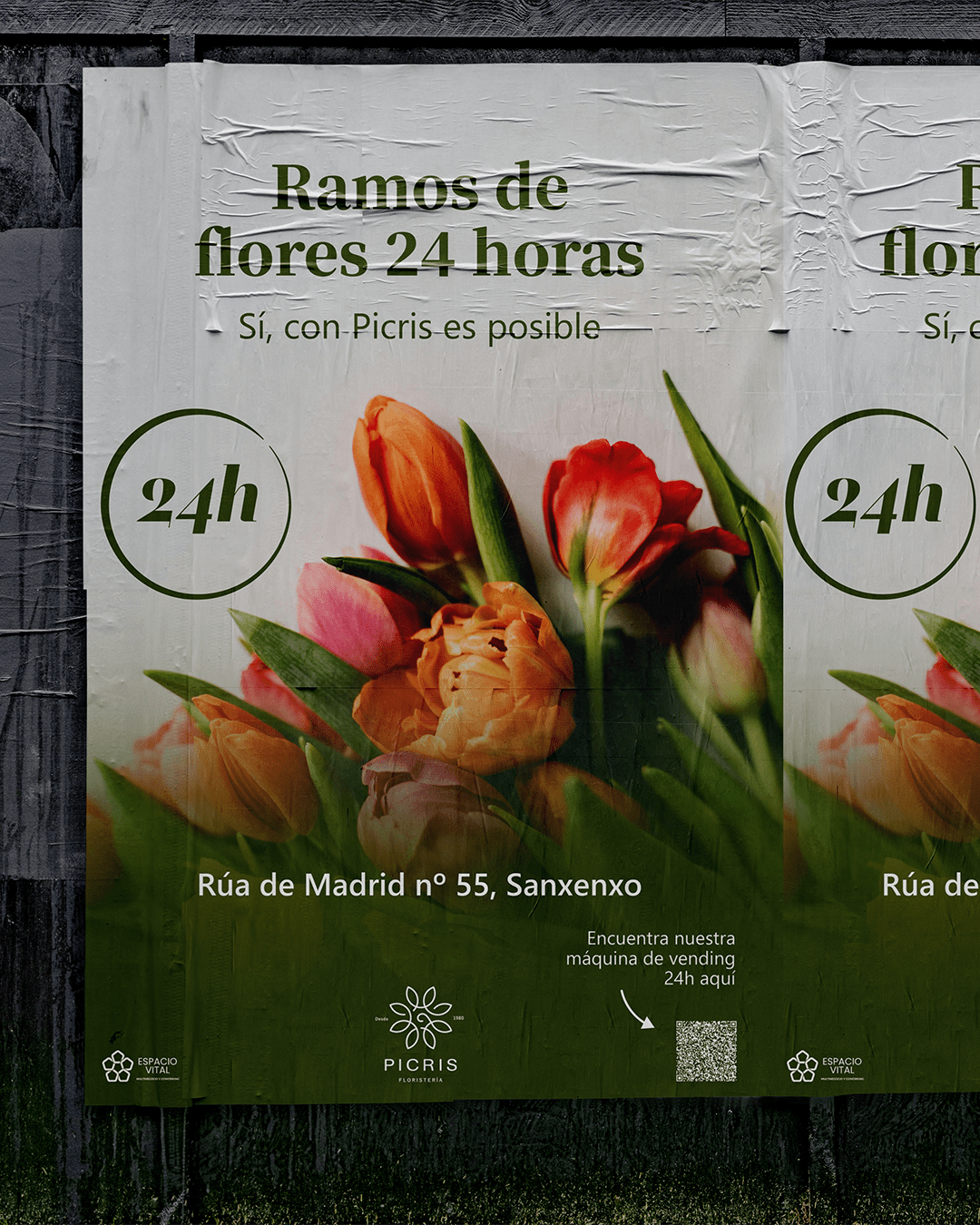 Deseño dos mupis publicitarios de Picris para as marquesinas do concello de Sanxenxo